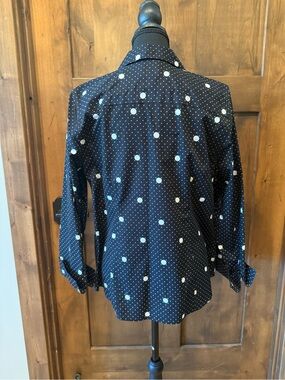 Women’s Chico’s Black Polka Dot Button-Up Shirt - Classic Style